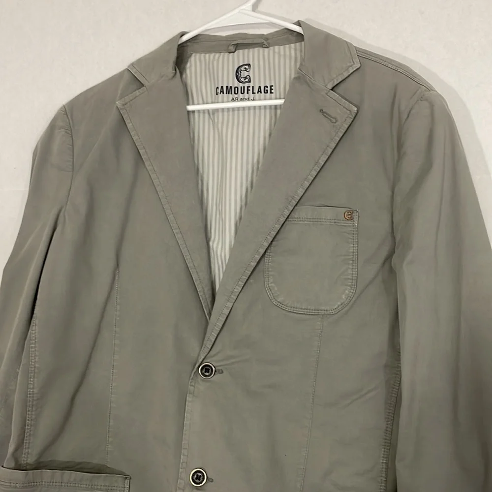 Camouflage AR and J Louis Jacket, Pockets, Cotton Blend Made in Italy 52 EU, 42